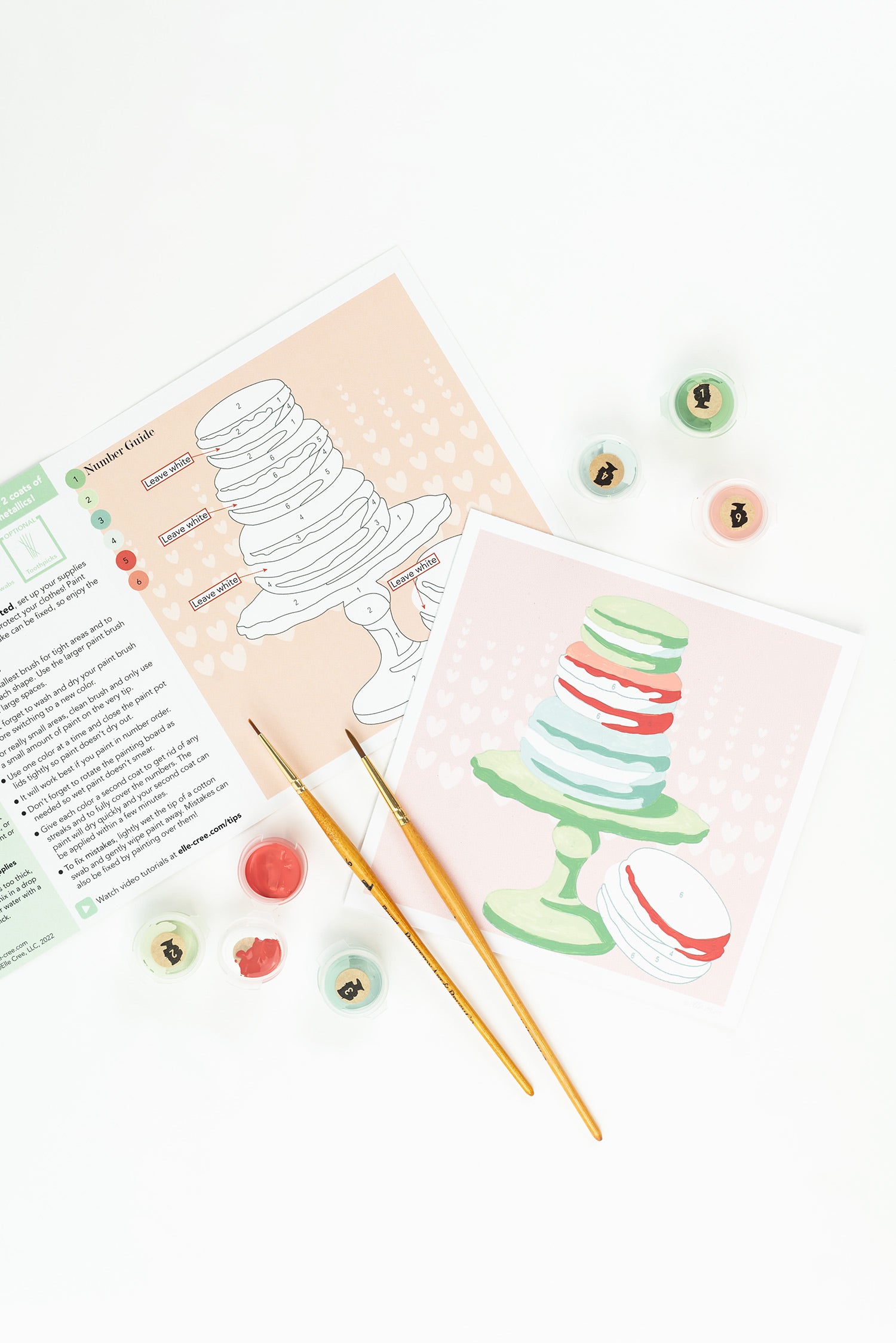 Stack of Macarons | 6x6 mini paint-by-number kit - Elle Crée