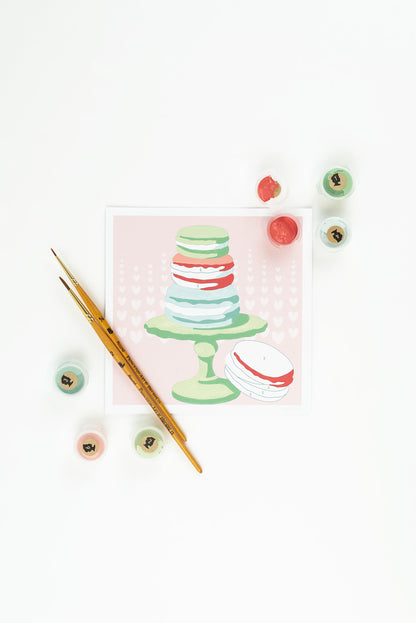 Stack of Macarons | 6x6 mini paint-by-number kit - Elle Crée
