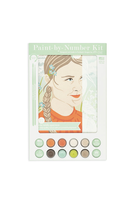 Greta with Sparrow | 8x10 paint-by-number kit - Elle Crée