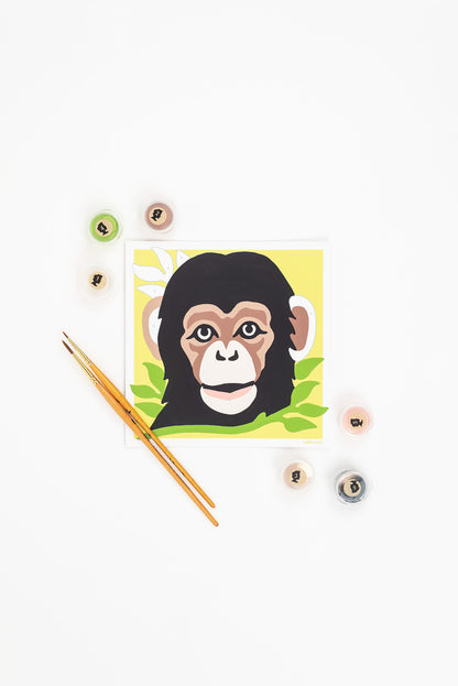 Kids Cheeky Chimp | 6x6 mini paint-by-number kit - Elle Crée
