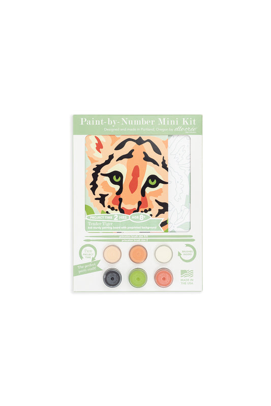 Kids Tender Tiger | 6x6 mini paint-by-number kit - Elle Crée