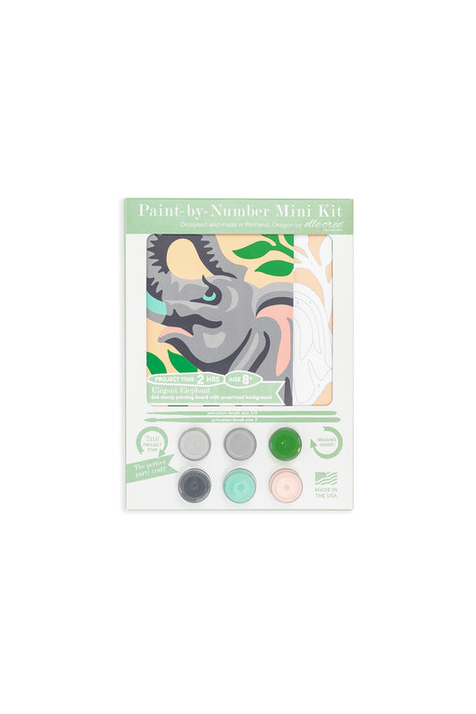 Kids Elegant Elephant | 6x6 mini paint-by-number kit - Elle Crée
