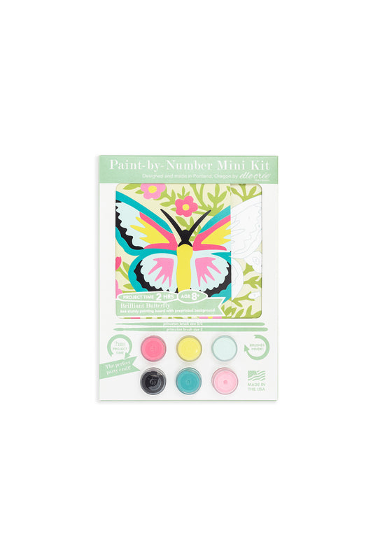 Kids Brilliant Butterfly | 6x6 mini paint-by-number kit - Elle Crée