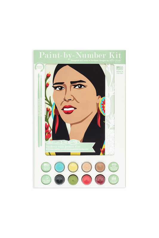 Sacheen with Prairie Fire | 8x10 paint-by-number kit - Elle Crée