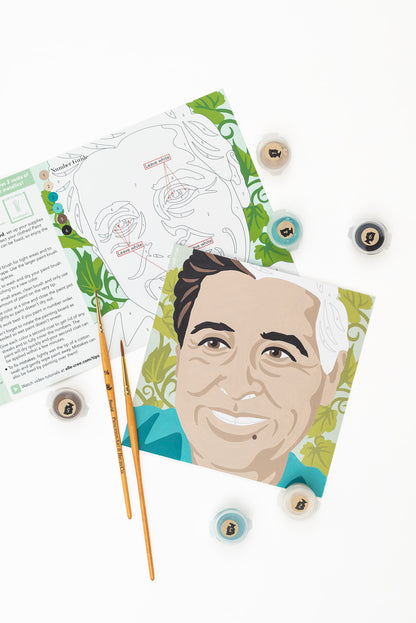 Cesar Chavez | 6x6 mini paint-by-number kit - Elle Crée