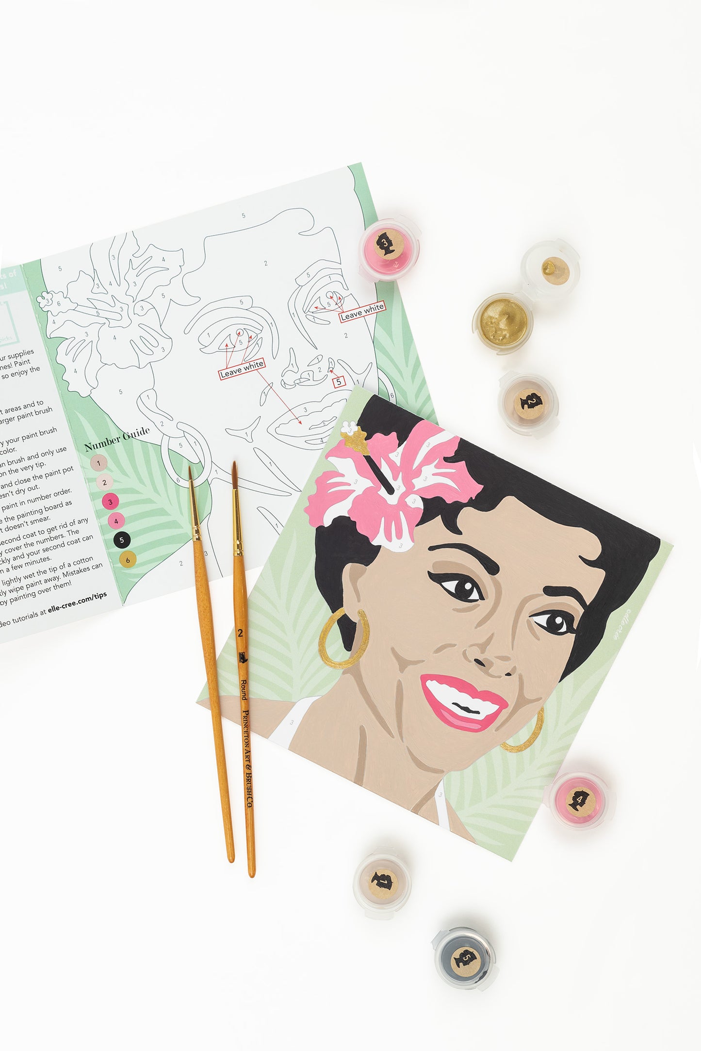 Rita Moreno | 6x6 mini paint-by-number kit - Elle Crée