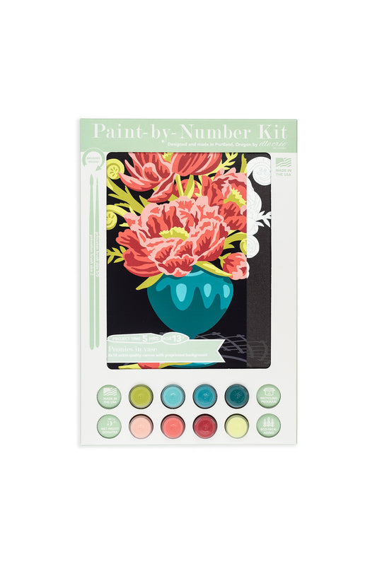 Peonies in Vase | 8x10 paint-by-number kit - Elle Crée