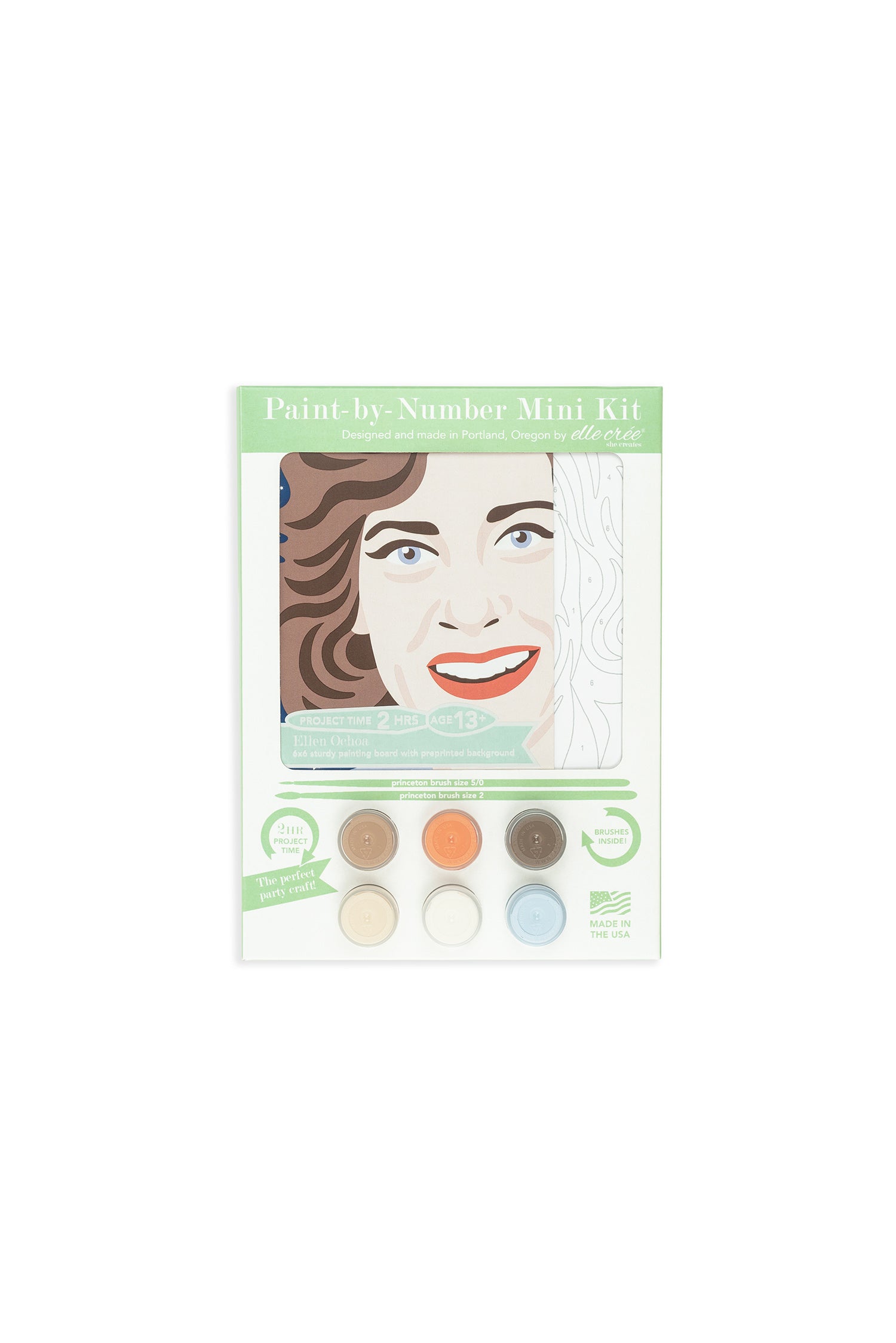 Ellen Ochoa | 6x6 mini paint-by-number kit - Elle Crée