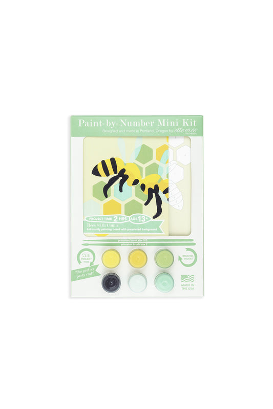 Bees with Comb | 6x6 mini paint-by-number kit - Elle Crée