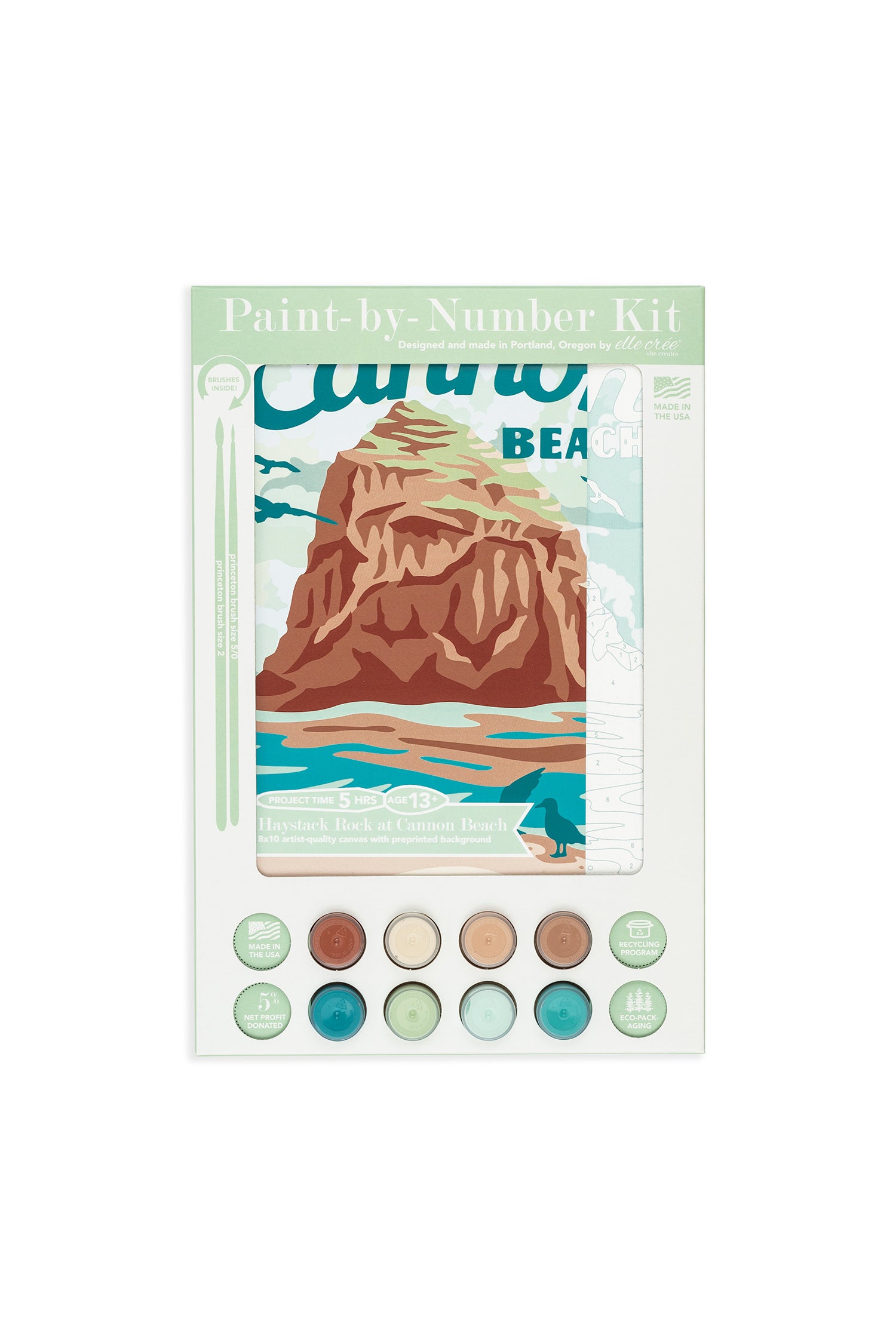 Haystack Rock at Cannon Beach | Paint-by-Number Kits for Adults – Elle Crée