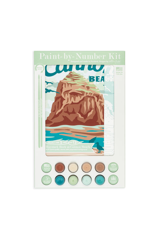 Haystack Rock at Cannon Beach | 8x10 paint-by-number kit - Elle Crée