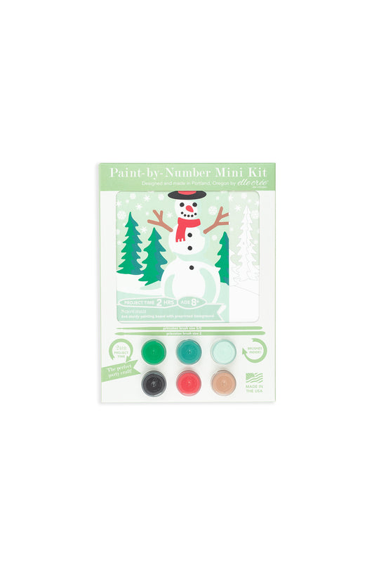 Snowman | 6x6 mini paint-by-number kit - Elle Crée