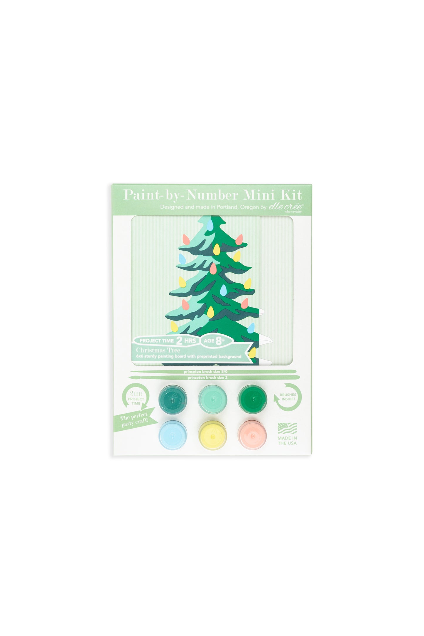 Christmas Tree  | 6x6 mini paint-by-number kit - Elle Crée