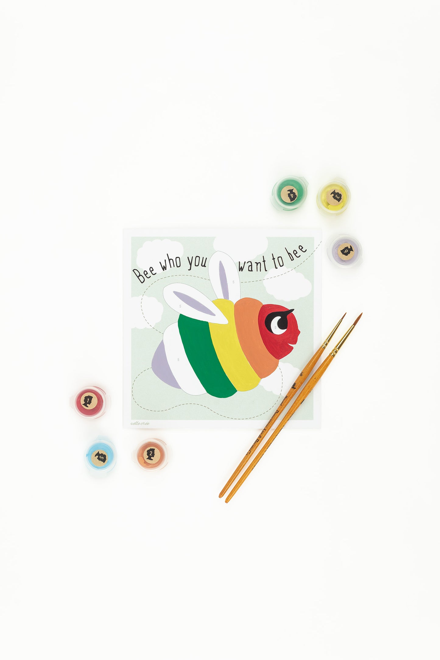 Kids Pride Bee | 6x6 mini paint-by-number kit - Elle Crée