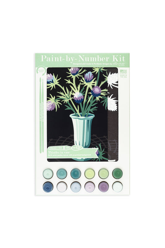 Thistles in Vase | 8x10 paint-by-number kit - Elle Crée