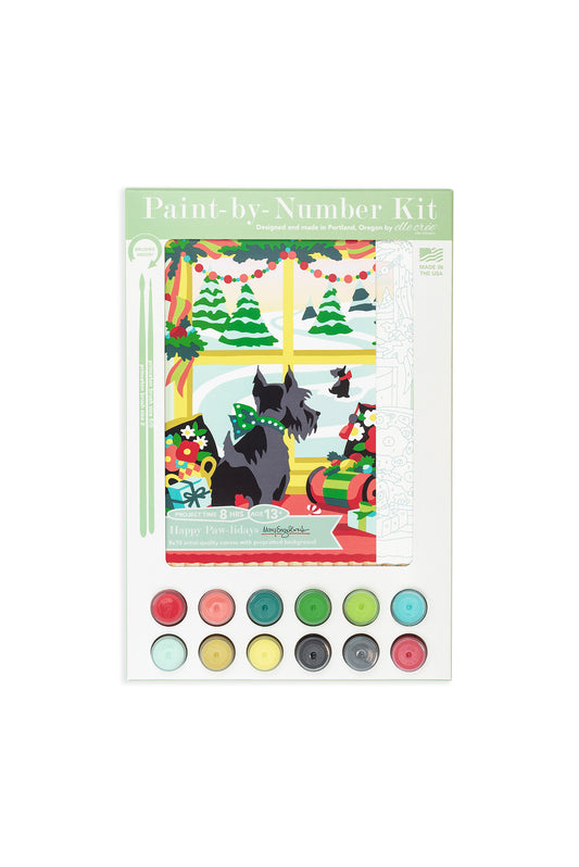 Happy Paw-lidays | Mary Engelbreit 8x10 paint-by-number kit - Elle Crée