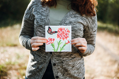 Carnations | 6x6 mini paint-by-number kit - Elle Crée