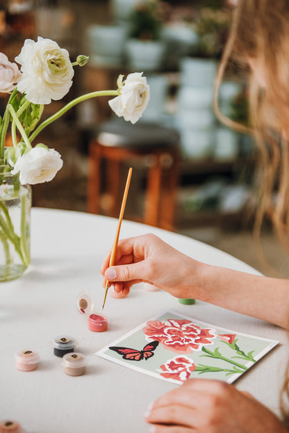 Carnations | 6x6 mini paint-by-number kit - Elle Crée
