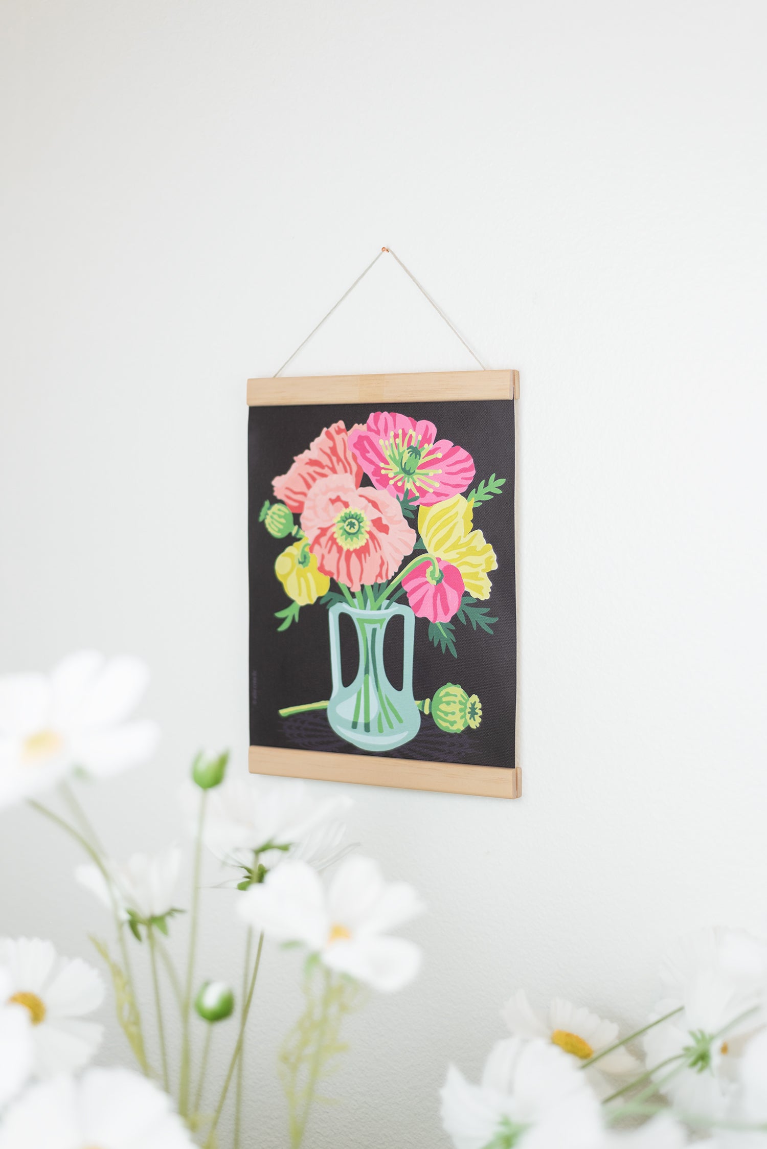Magnetic Hanger Picture Frame 8" with Poppies in Vase Paint-by-Number kit
