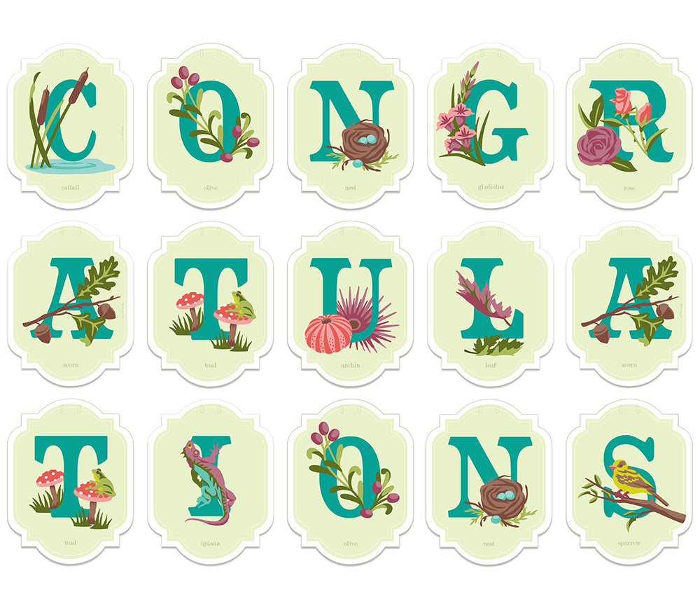 CONGRATULATIONS | paint-by-number banner kit