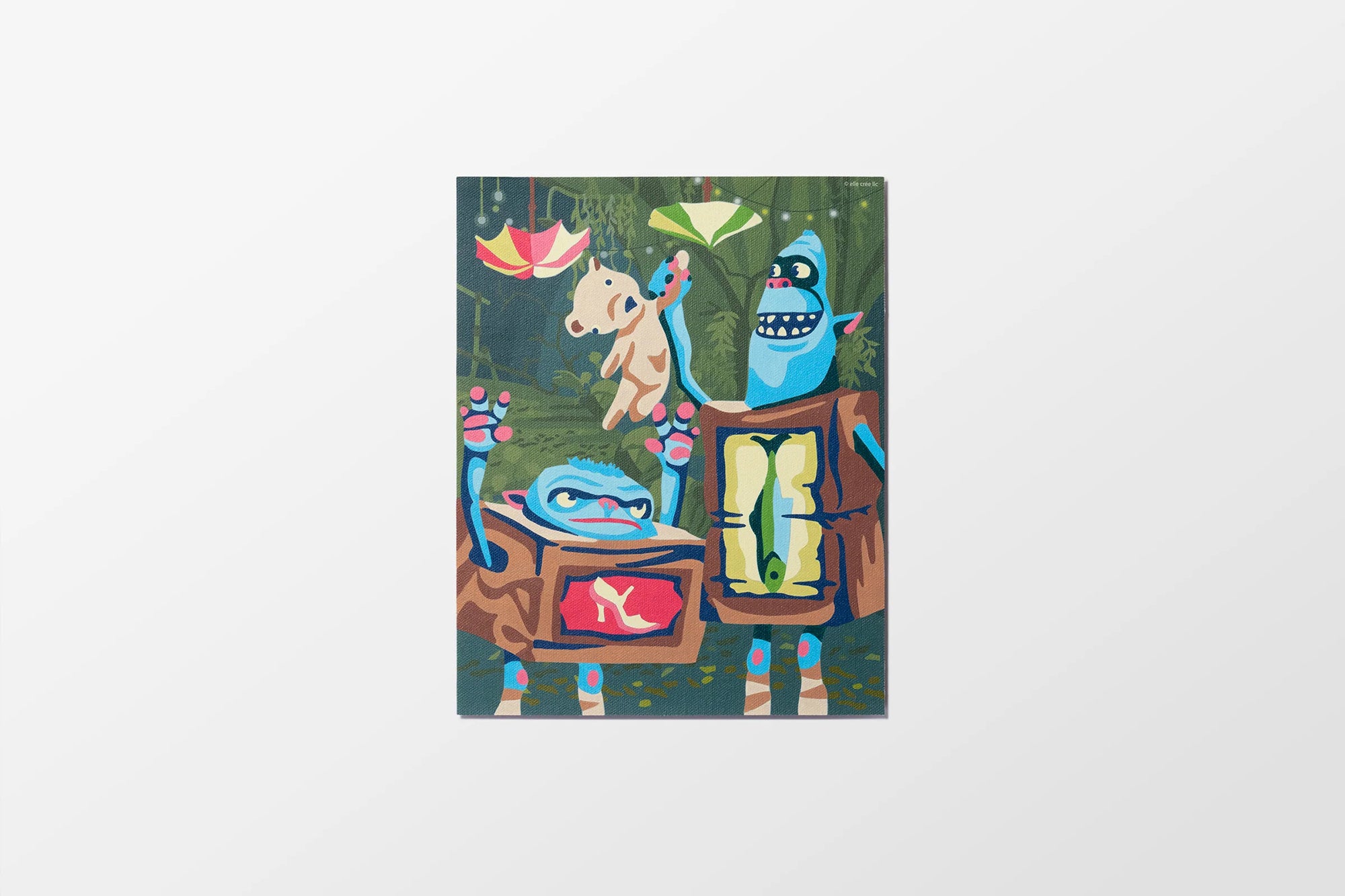 Fully painted Boxtrolls Paint by Number Kit from Elle Crée in collaboration with LAIKA Studios.