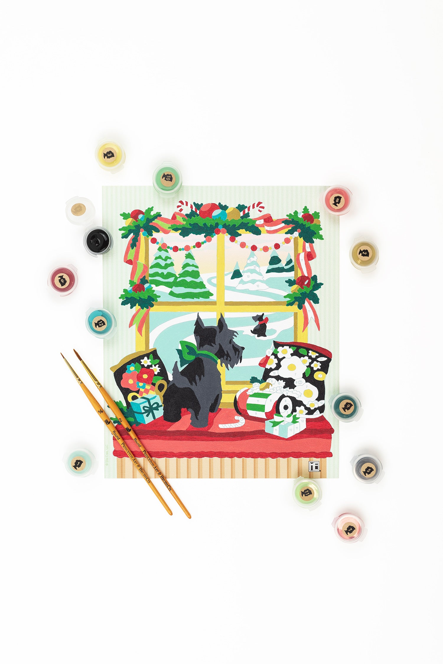 Happy Paw-lidays | Mary Engelbreit 8x10 paint-by-number kit - Elle Crée