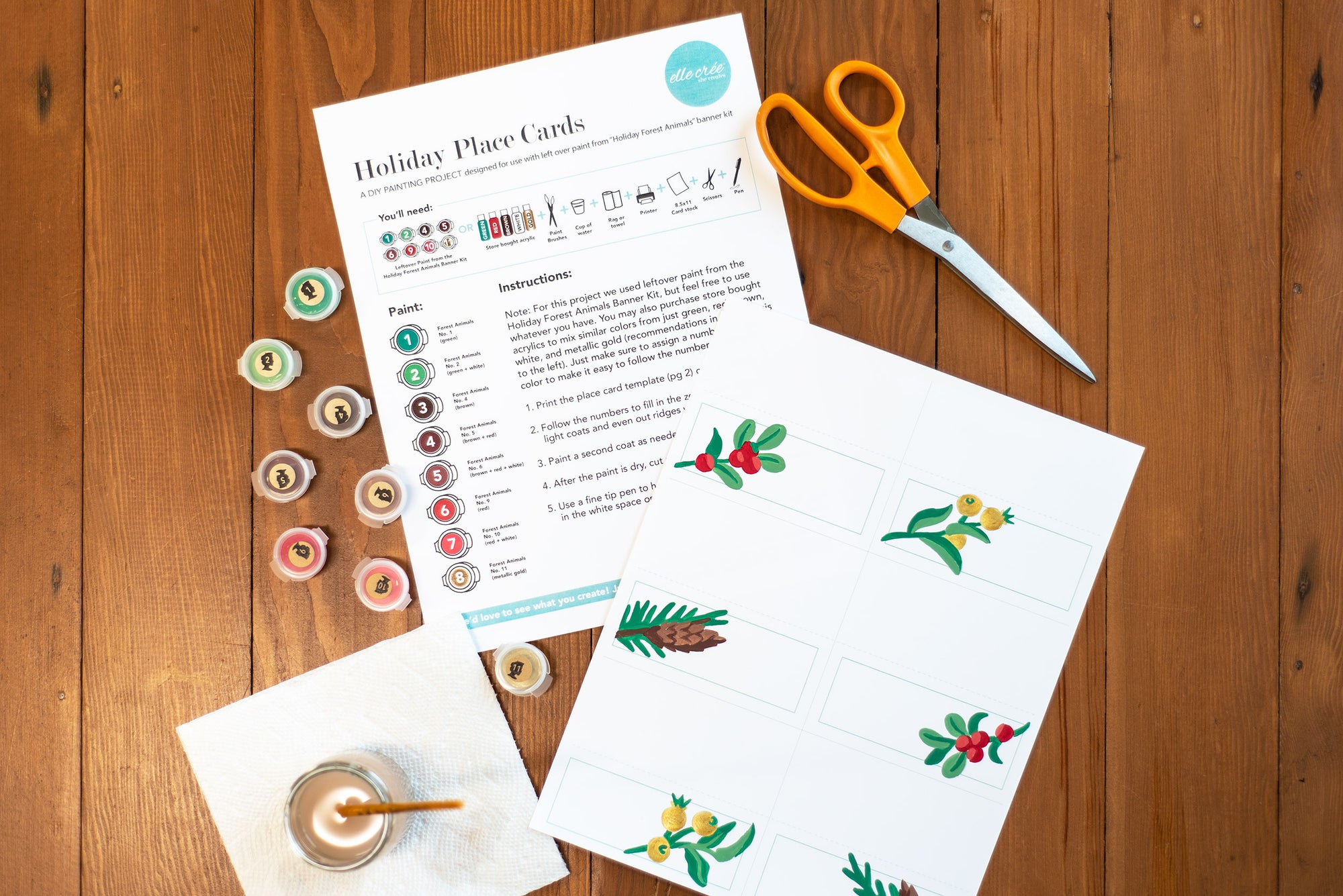 FREE Holiday Place Cards Printable – Elle Crée