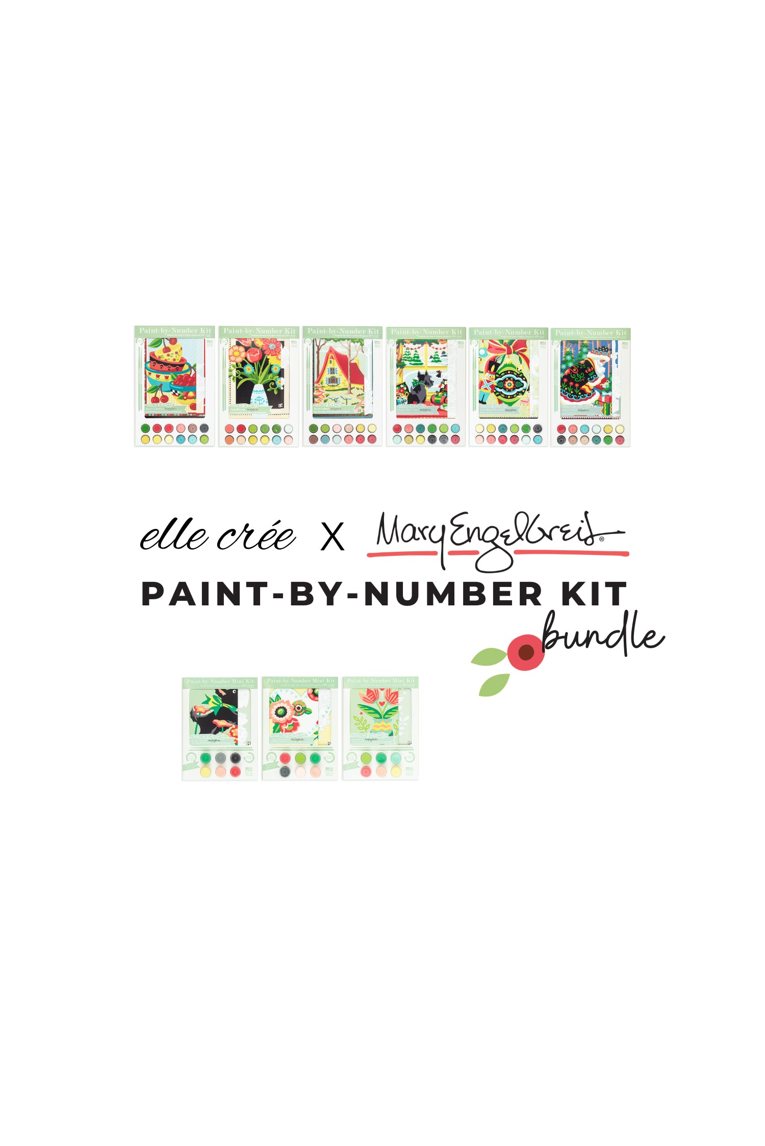 Elle Crée x Mary Engelbreit paint-by-number kit collection bundle