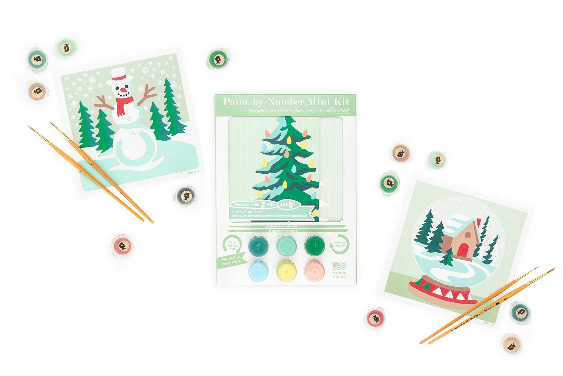 Christmas Tree  | 6x6 mini paint-by-number kit - Elle Crée