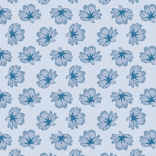 Chicory Charmers Blue | Organic Quilters Cotton