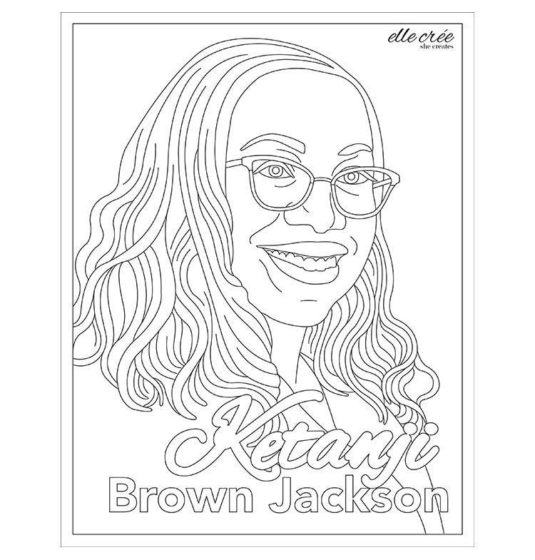 Ketanji Brown Jackson coloring page by Elle Crée.
