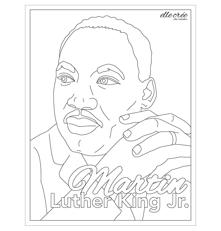 Martin Luther King Jr. coloring page available for free download.