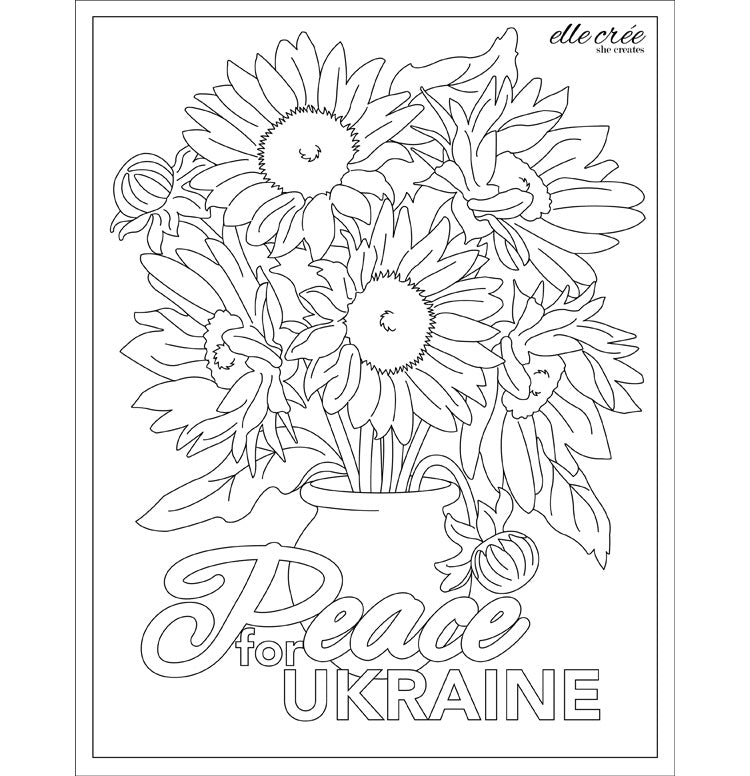 Peace for Ukraine coloring page