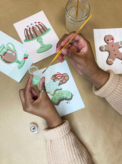 Holiday Sweets | 5x7 card set paint-by-number kit - Elle Crée