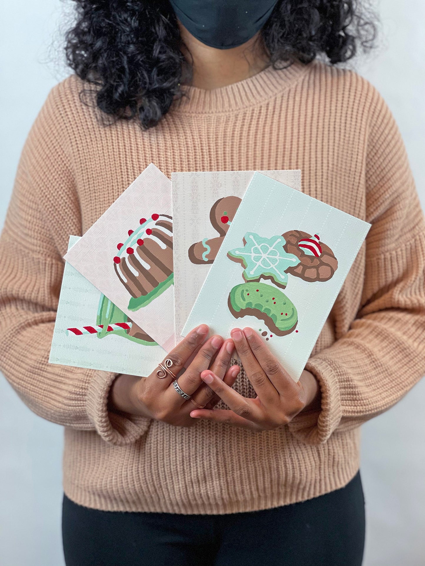 Holiday Sweets | 5x7 card set paint-by-number kit - Elle Crée
