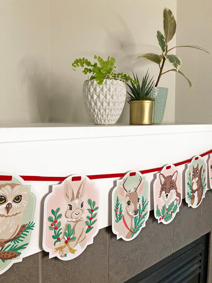 Holiday Forest Animals | 6-card banner paint-by-number kit - Elle Crée