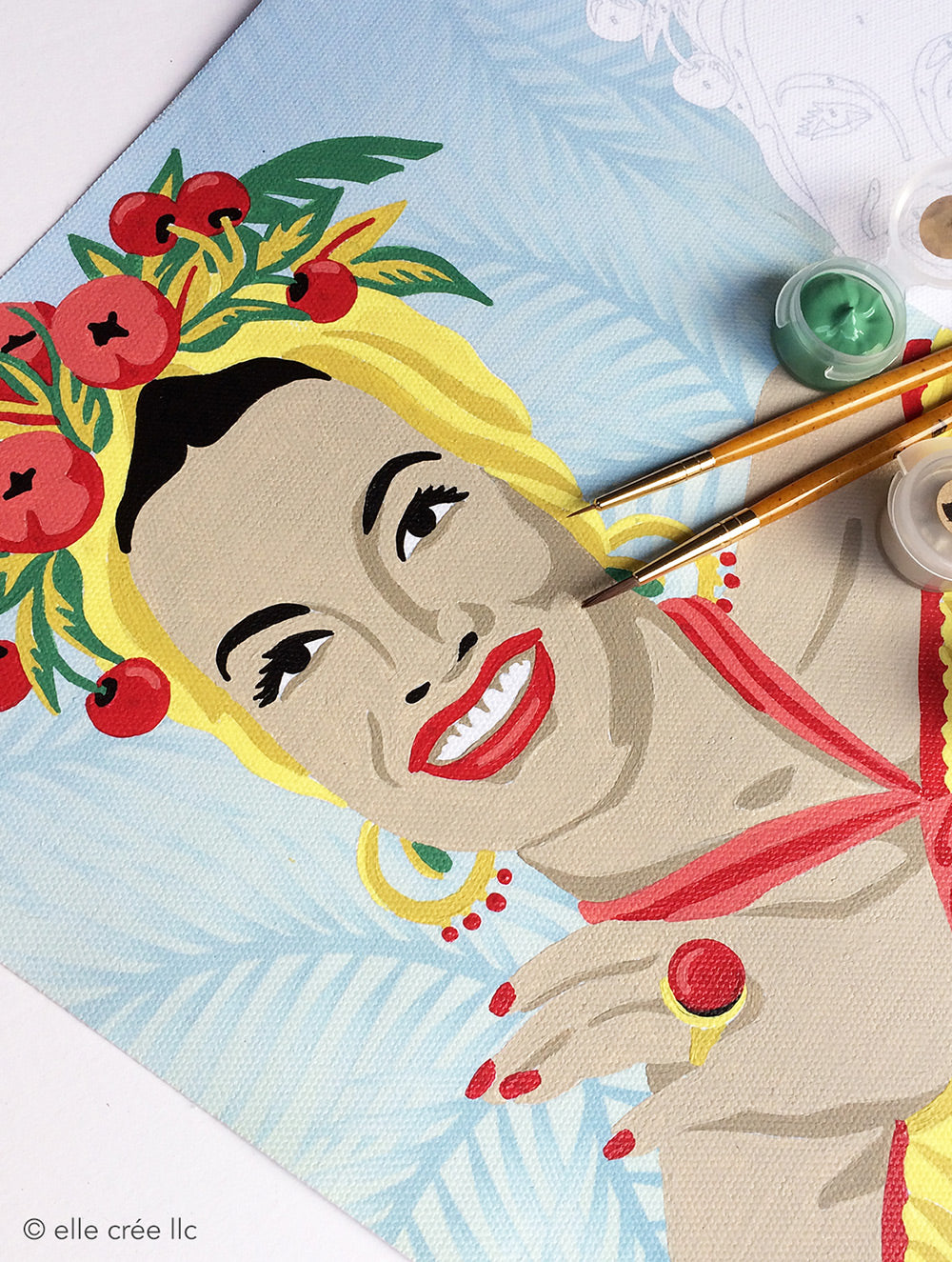 Carmen with Fruit | 8x10 paint-by-number kit - Elle Crée