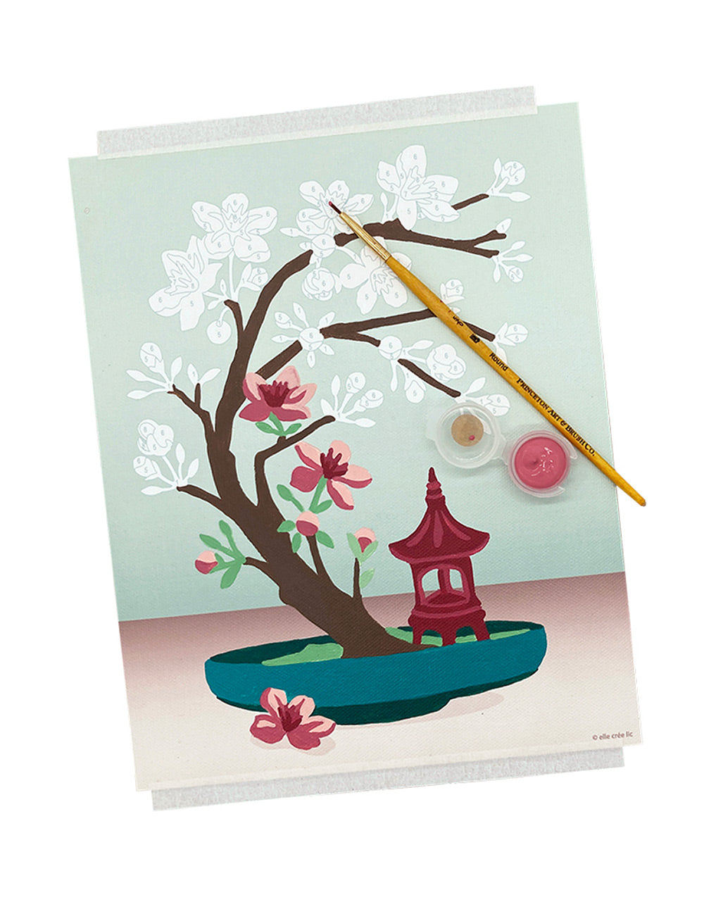 Cherry Blossom Bonsai | 8x10 paint-by-number kit - Elle Crée