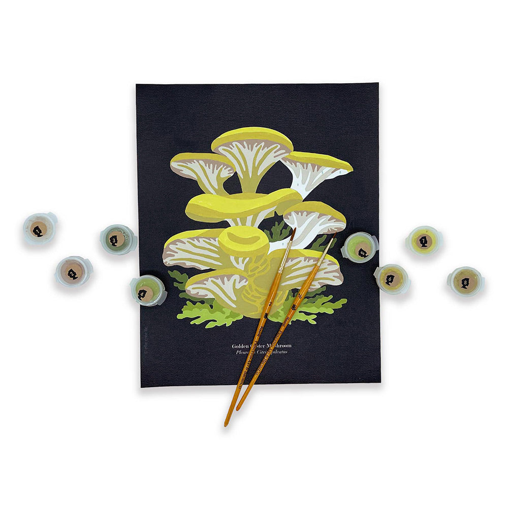 Golden Oyster Mushrooms | 8x10 paint-by-number kit - Elle Crée