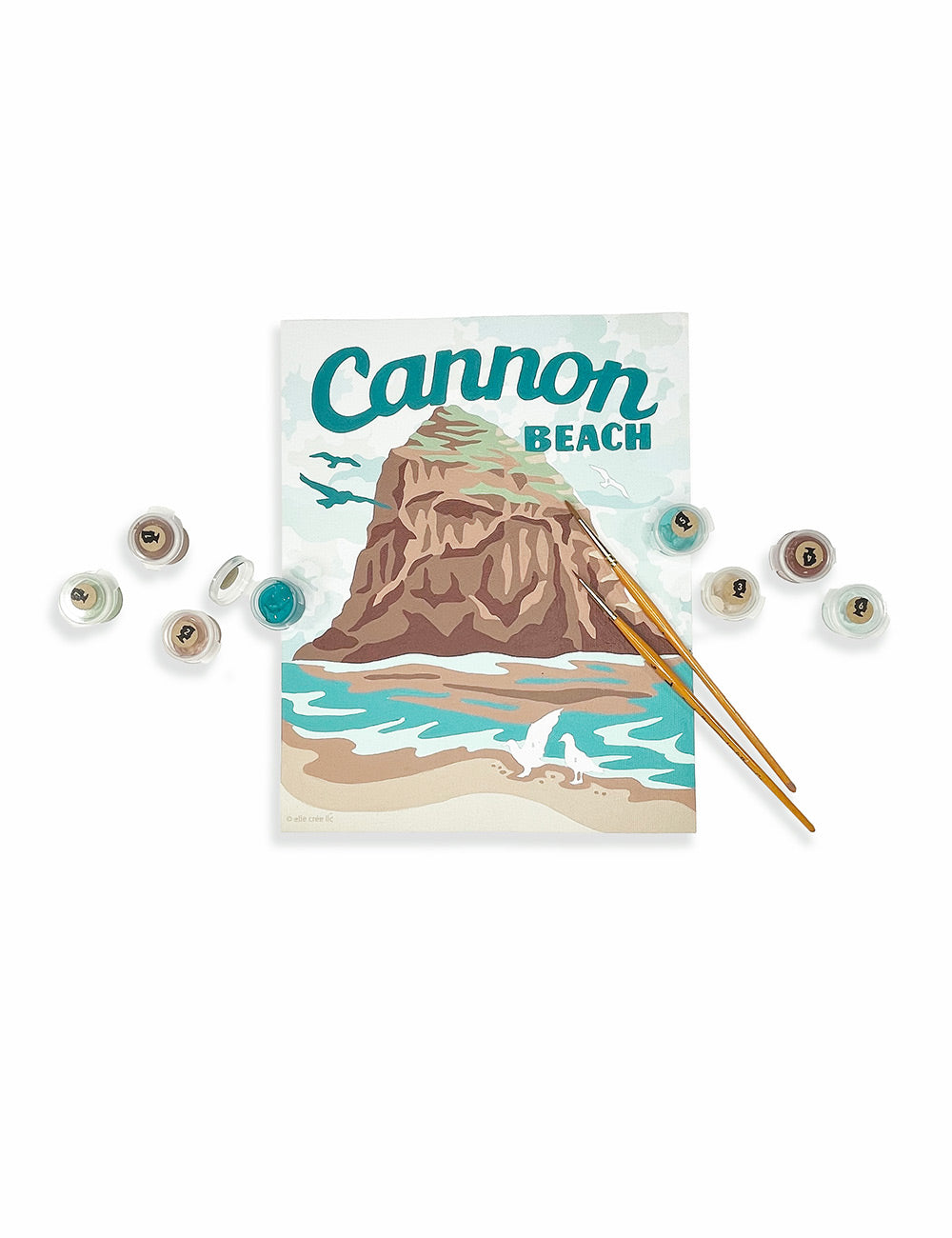 Haystack Rock at Cannon Beach | 8x10 paint-by-number kit - Elle Crée